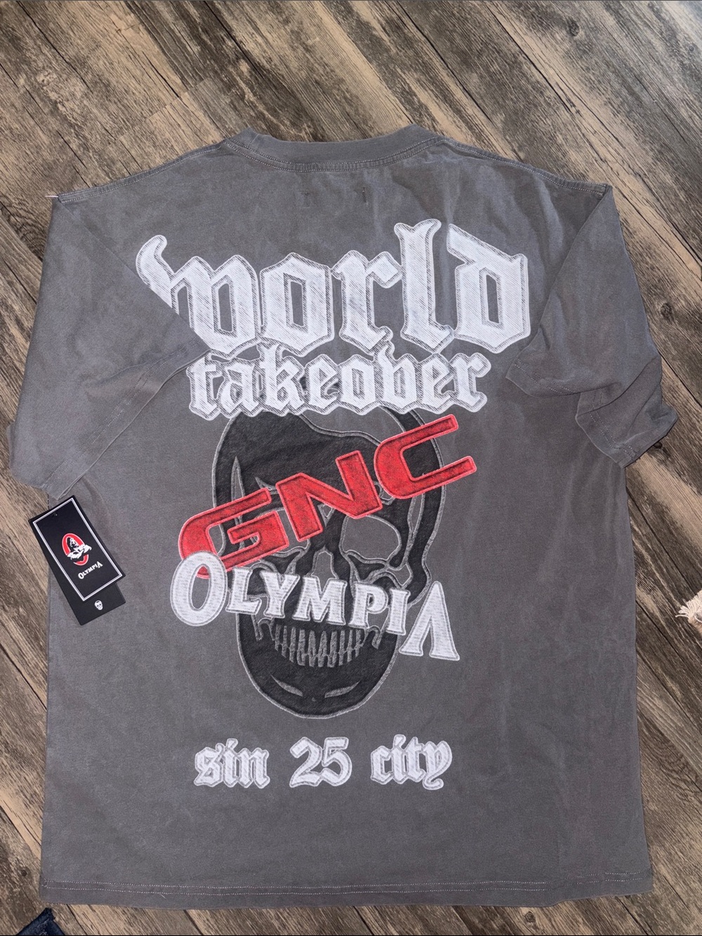 Gymreapers NWT Olympia "World Takeover" Graphic Tee - Gray XL Mens